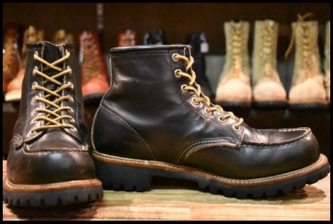 【8E 良品 犬タグ】レッドウィング 8176 ビブラム アイリッシュセッター 黒 ブラッククローム 編み上げ ブーツ redwing HOPESMORE