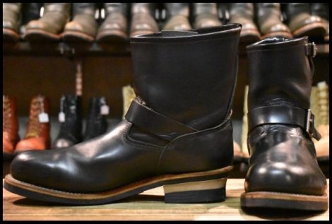 【11D 良品 07年】レッドウィング 2976 ショート エンジニア 黒 ブラッククローム スチールトゥ ブーツ redwing HOPESMORE