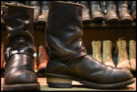 【6.5D ジャンク PT83】レッドウィング 2268 エンジニア 黒 ブラック クローム スチールトゥ プルオン ブーツ redwing HOPESMORE
