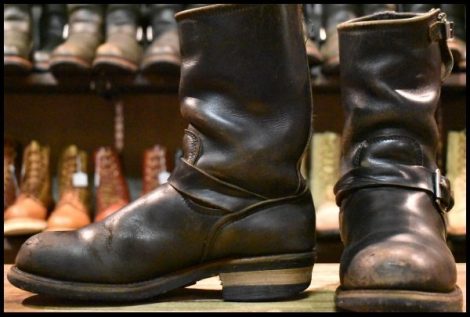 【6.5D ジャンク PT83】レッドウィング 2268 エンジニア 黒 ブラック クローム スチールトゥ プルオン ブーツ redwing HOPESMORE