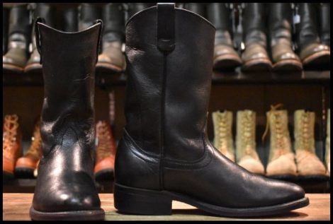 【7D 良品 旧羽タグ 85年11月刻印】レッドウィング 1455 ペコス 黒 ブラック プルオン 1155 8155 ブーツ redwing pecos HOPESMORE