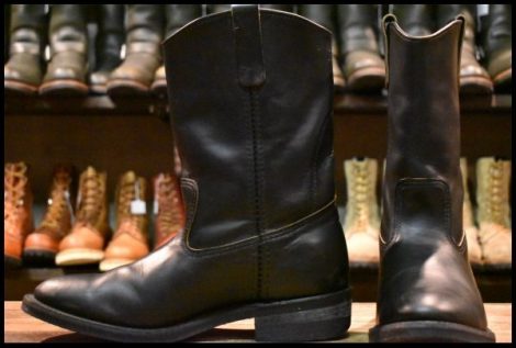 【9E 良品 旧羽タグ 95年】レッドウィング 8155 ペコス 黒 ブラッククローム プルオン ブーツ redwing pecos HOPESMORE