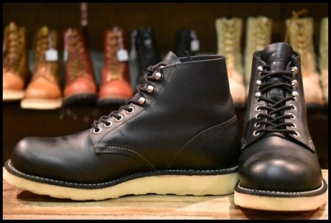 【6D 良品 04年】レッドウィング 8165 アイリッシュセッター 黒 ブラッククローム プレーントゥ 編み上げ ブーツ redwing HOPESMORE