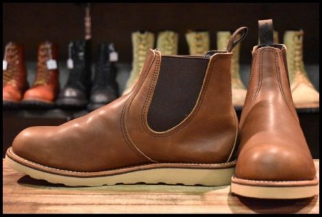 【11D 美品 20年】レッドウィング 3190 クラシックチェルシー サイドゴア 茶 ブラウン アンバー ハーネス ブーツ redwing HOPESMORE