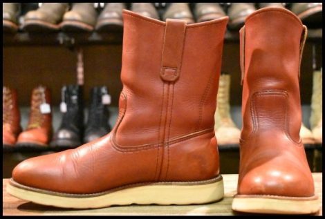 【7D 良品 緑犬タグ 95年】レッドウィング 866 ペコス 赤茶 オロラセット プルオン ブーツ redwing pecos ビンテージ HOPESMORE