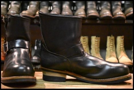 【11D 良品 07年】レッドウィング 2976 ショート エンジニア 黒 ブラッククローム スチールトゥ ブーツ redwing HOPESMORE