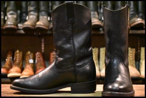 【7D 良品 旧羽タグ 85年11月刻印】レッドウィング 1455 ペコス 黒 ブラック プルオン 1155 8155 ブーツ redwing pecos HOPESMORE