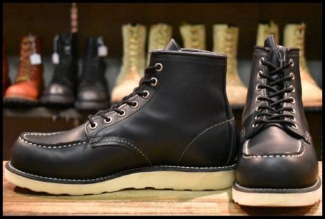 【7E 美品 15年】レッドウィング 8179 アイリッシュセッター 黒 ブラッククローム モックトゥ 編み上げ ブーツ redwing HOPESMORE
