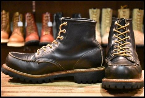 【8E 良品 犬タグ】レッドウィング 8176 ビブラム アイリッシュセッター 黒 ブラッククローム 編み上げ ブーツ redwing HOPESMORE