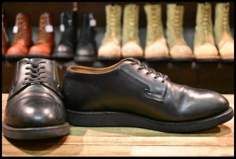 【8D 良品 17年】レッドウィング 101 ポストマン シューズ 黒 ブラック シャパラル 短靴 ローカット 編み上げ ブーツ redwing HOPESMORE