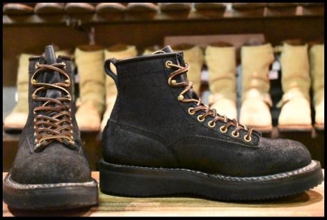 【8.5E 美品】WHITE’S ホワイツ ノースウエスト 黒スエード ブラック ラフアウト ビブラム2021ハーフスリップ 編み上げ ブーツ HOPESMORE