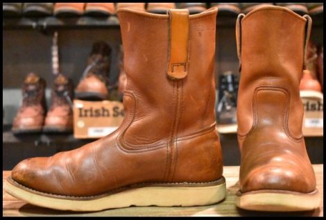 【6.5D 良品 旧犬タグ 82年３月刻印】レッドウィング 866 ペコス 赤茶 オロラセット ビンテージ プルオン ブーツ redwing pecos HOPESMORE