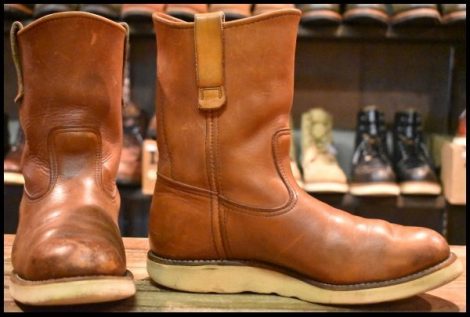 【6.5D 良品 旧犬タグ 82年３月刻印】レッドウィング 866 ペコス 赤茶 オロラセット ビンテージ プルオン ブーツ redwing pecos HOPESMORE