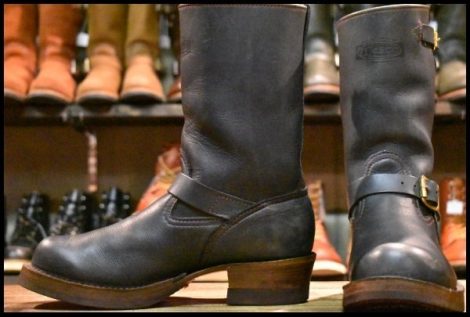 【9D 良品 17年】WESCO ウエスコ カスタムボス ネイビー 紺 ビブラム705前ダブル 10インチハイト ブーツ HOPESMORE