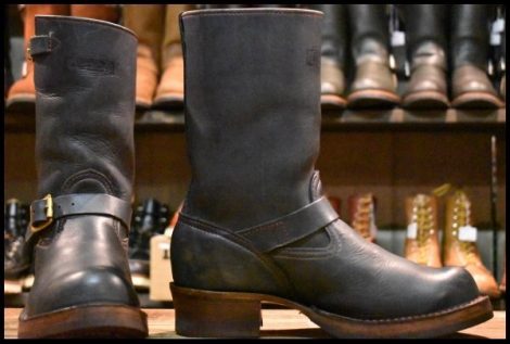 【9D 良品 17年】WESCO ウエスコ カスタムボス ネイビー 紺 ビブラム705前ダブル 10インチハイト ブーツ HOPESMORE