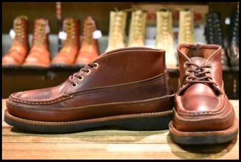 【8E 良品】RUSSELL MOCCASIN ラッセルモカシン スポーティングクレーチャッカ バーガンディクロムエクセル ダブルモカシン HOPESMORE