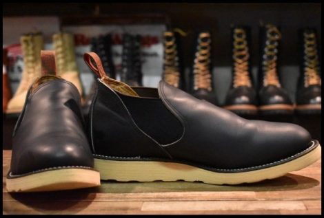 【8.5E 良品 90’S】レッドウィング 8142 ロメオ サイドゴア 黒 ブラッククローム ローカット 短靴 ブーツ redwing HOPESMORE