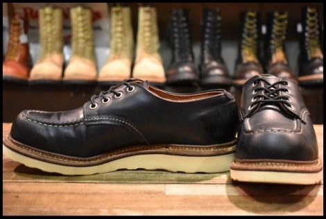 【8D 良品 11年】レッドウィング 8106 オックスフォード 黒 ブラッククローム モックトゥ ローカット 短靴 ブーツ redwing HOPESMORE