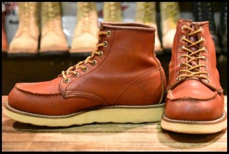 【4E 良品 半円犬タグ 95年】レッドウィング 875 アイリッシュセッター 赤茶 オロラセット モック ブーツ redwing HOPESMORE