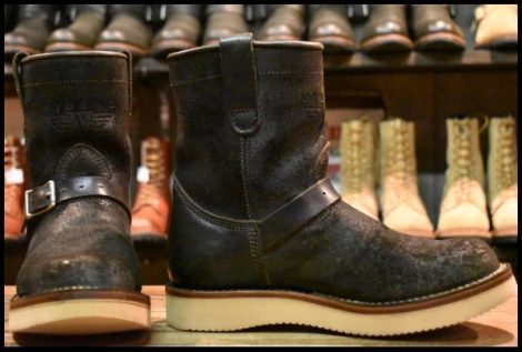 【UK7.5 良品】VIBERG ヴァイバー 87ショートシフト ブラックラフアウト×ブラック 黒スエード ビブラム2021シングル ブーツ HOPESMORE