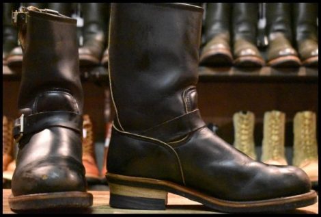 【8D 良品 PT91プリント 93年04月刻印】レッドウィング 2268 エンジニア 黒 ブラッククローム スチールトゥ ブーツ redwing HOPESMORE