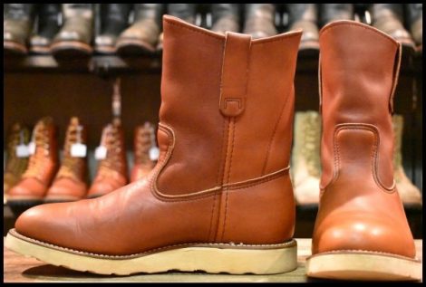 【8.5D 美品 緑犬タグ 93年】レッドウィング 866 ペコス 赤茶 オロラセット プルオン クッションソール ブーツ redwing pecos HOPESMORE