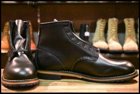 【11D 箱付 未使用 19年】レッドウィング 9414 ベックマン ブラック フェザーストーン プレーントゥ ブーツ 9014 redwing HOPESMORE