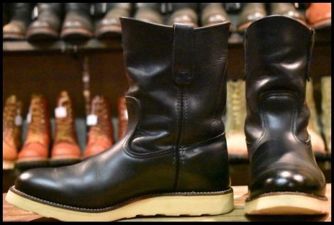 【7.5E 良品 羽タグ 97年】レッドウィング 8169 ペコス 黒 ブラッククローム プルオン クッションソール ブーツ redwing pecos HOPESMORE
