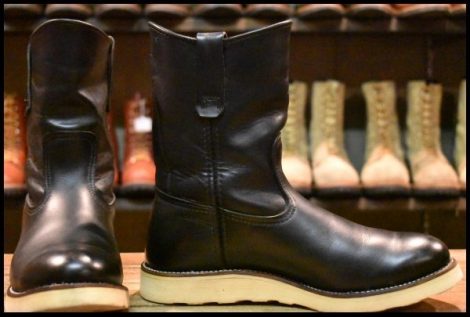 【7.5E 良品 羽タグ 97年】レッドウィング 8169 ペコス 黒 ブラッククローム プルオン クッションソール ブーツ redwing pecos HOPESMORE