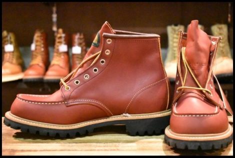 【9.5D DEAD 半円犬タグ 98年】レッドウィング 8175 ビブラム アイリッシュセッター 赤茶 モックトゥ 編み上げ ブーツ redwing HOPESMORE