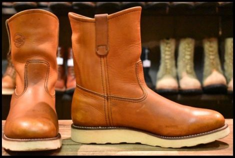 【9.5E 良品 緑犬タグ 犬刻印 97年】レッドウィング 866 ペコス 茶 オロイジナル ブラウン プルオン ブーツ redwing pecos HOPESMORE