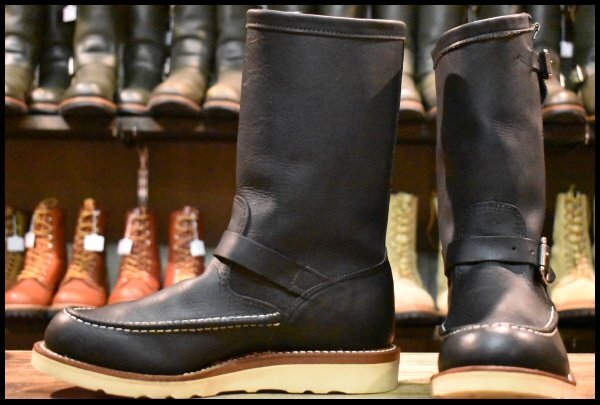 【8E 美品 黒タグ】Chippewa チペワ 97878 HIGHLANDER ハイランダー エンジニア ビムラム4014 ブラック ブーツ HOPESMORE