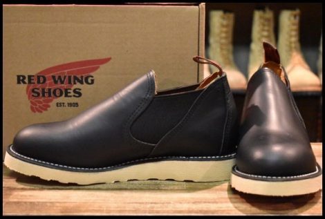 【6.5E 箱付 未使用 16年】レッドウィング 8142 サイドゴア 黒 ブラッククローム ローカット 短靴 ブーツ redwing HOPESMORE