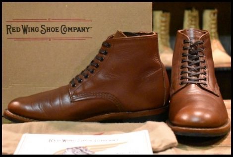 【7.5D 箱付 美品 18年】レッドウィング 9435 ウィリストン フェザーストーン プレーントゥ 編み上げ ブーツ redwing HOPESMORE