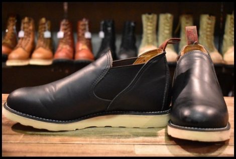 【9E 美品 14年】レッドウィング 8142 ロメオ サイドゴア 黒 ブラッククローム ローカット 短靴 ブーツ redwing HOPESMORE