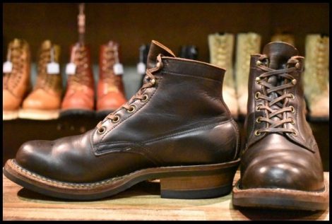 【7.5E 良品】WHITE’S ホワイツ セミドレス ブラッククロムエクセル 黒 ビブラム700シングル レースアップ プルトップ ブーツ HOPESMORE