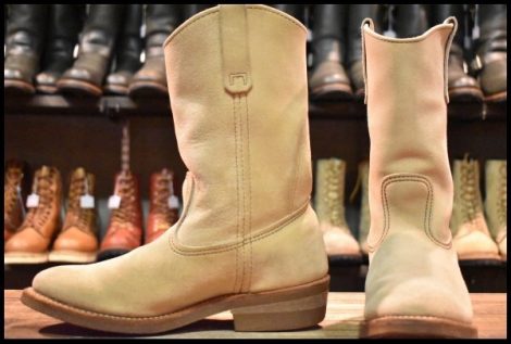 【7.5E 良品 07年】レッドウィング 8156 スエード ペコス ベージュ ホーソーン アビレーンラフアウト ブーツ redwing pecos HOPESMORE