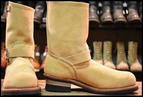 【8D 美品 13年】レッドウィング 8268 スエード エンジニア ホーソーンアビレーン ラフアウト スチールトゥ ブーツ redwing HOPESMORE