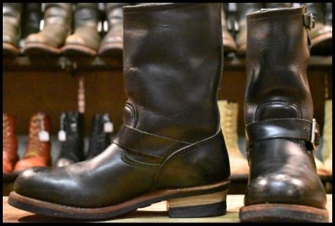 【9D 良品 08年】レッドウィング 2268 エンジニア 黒 ブラッククローム スチールトゥ プルオン ブーツ redwing HOPESMORE