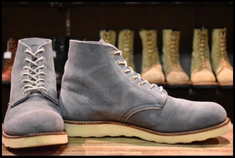 【12D 美品 11年】レッドウィング 8144 スエード アイリッシュセッター スレートブルー 水色 青 プレーントゥ ブーツ redwing HOPESMORE