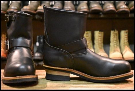 【8D 美品 08年】レッドウィング 2976 ショート エンジニア 黒 ブラック クローム スチールトゥ ブーツ redwing HOPESMORE
