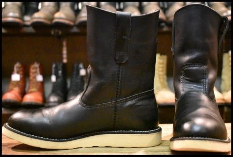 【7.5E 良品 14年】レッドウィング 8169 ペコス 黒 ブラッククローム プルオン クッションソール ブーツ redwing pecos HOPESMORE