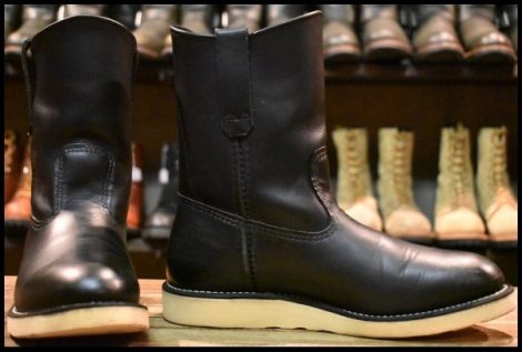【7.5E 良品 14年】レッドウィング 8169 ペコス 黒 ブラッククローム プルオン クッションソール ブーツ redwing pecos HOPESMORE
