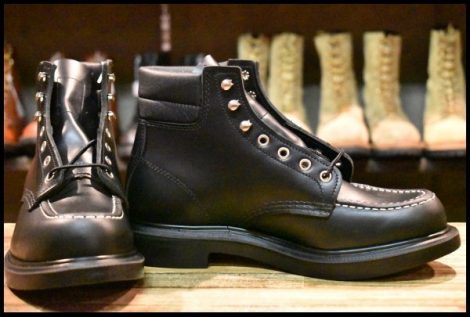 【8E 箱付 未使用 23年】レッドウィング 8133 スーパーソール ブラッククローム 黒 モックトゥ 編み上げ ブーツ redwing HOPESMORE