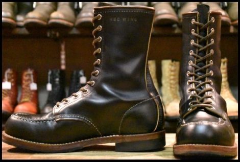 【10E 美品 110周年限定 15年】レッドウィング 2015 ハンツマン 黒 クローンダイク 茶芯 編み上げ レースアップ ブーツ redwing HOPESMORE