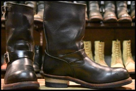 【9D 良品 08年】レッドウィング 2268 エンジニア 黒 ブラッククローム スチールトゥ プルオン ブーツ redwing HOPESMORE