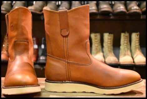 【9D 箱付 美品 緑犬タグ 犬刻印 97年】レッドウィング 866 ペコス 茶 オロイジナル ブラウン プルオン ブーツ redwing pecos HOPESMORE