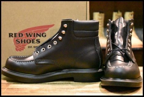 【8E 箱付 未使用 23年】レッドウィング 8133 スーパーソール ブラッククローム 黒 モックトゥ 編み上げ ブーツ redwing HOPESMORE