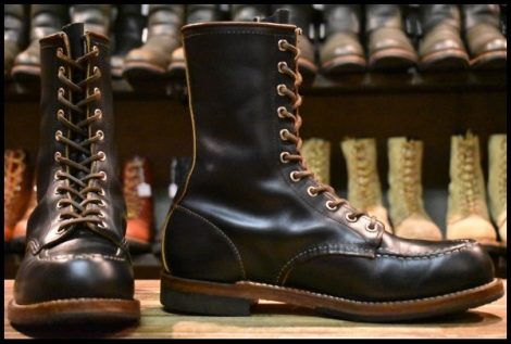 【10E 美品 110周年限定 15年】レッドウィング 2015 ハンツマン 黒 クローンダイク 茶芯 編み上げ レースアップ ブーツ redwing HOPESMORE