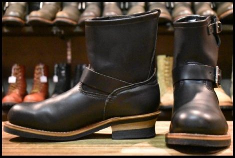 【8D 美品 08年】レッドウィング 2976 ショート エンジニア 黒 ブラック クローム スチールトゥ ブーツ redwing HOPESMORE